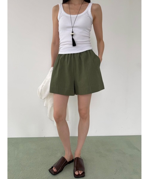 Didot.showroom（ディドット ショールーム）の「ヘリンボーンコットンショートパンツ（その他パンツ・レディース・アイボリー/カーキ/ネイビー・FREE）」の15枚目の写真