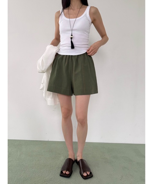 Didot.showroom（ディドット ショールーム）の「ヘリンボーンコットンショートパンツ（その他パンツ・レディース・アイボリー/カーキ/ネイビー・FREE）」の14枚目の写真