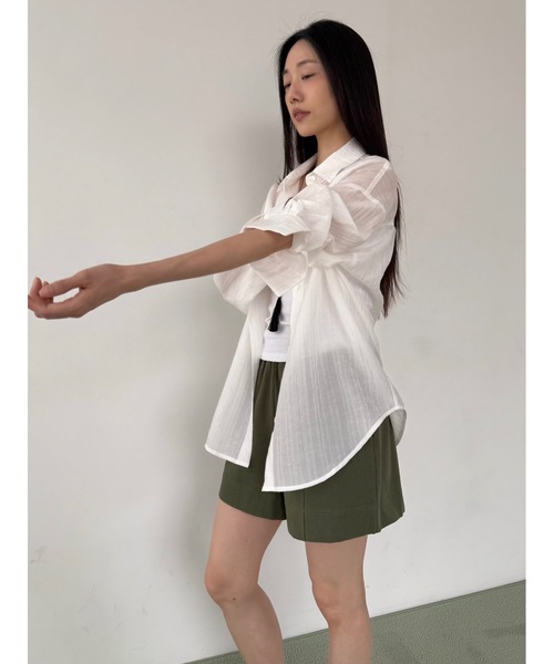 Didot.showroom（ディドット ショールーム）の「ヘリンボーンコットンショートパンツ（その他パンツ・レディース・アイボリー/カーキ/ネイビー・FREE）」の13枚目の写真