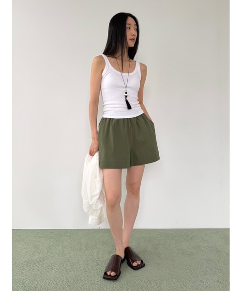 Didot.showroom（ディドット ショールーム）の「ヘリンボーンコットンショートパンツ（その他パンツ・レディース・アイボリー/カーキ/ネイビー・FREE）」の16枚目の写真