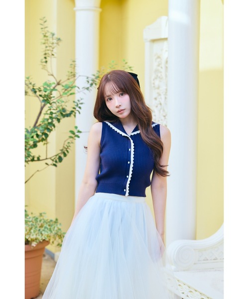 MISTREASS（ミストレアス）の「Sailor color knit tops（ニット/セーター・レディース・ネイビー/アイボリー・FREE）」の6枚目の写真