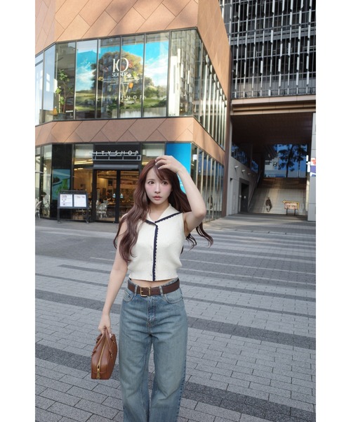 MISTREASS（ミストレアス）の「Sailor color knit tops（ニット/セーター・レディース・ネイビー/アイボリー・FREE）」の10枚目の写真