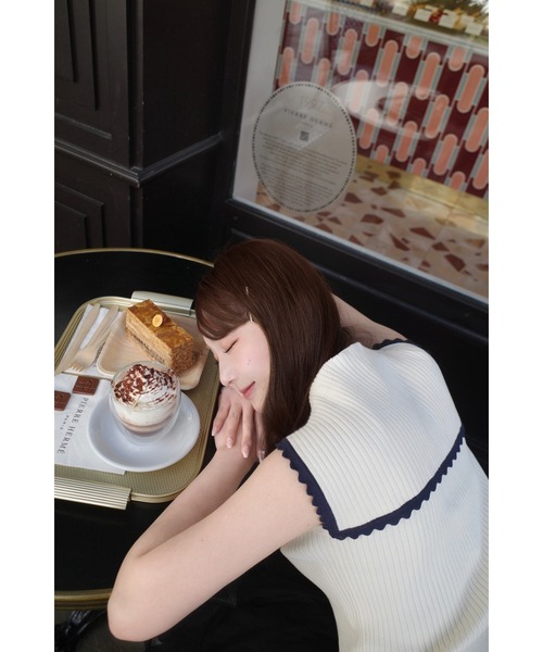 MISTREASS（ミストレアス）の「Sailor color knit tops（ニット/セーター・レディース・ネイビー/アイボリー・FREE）」の17枚目の写真