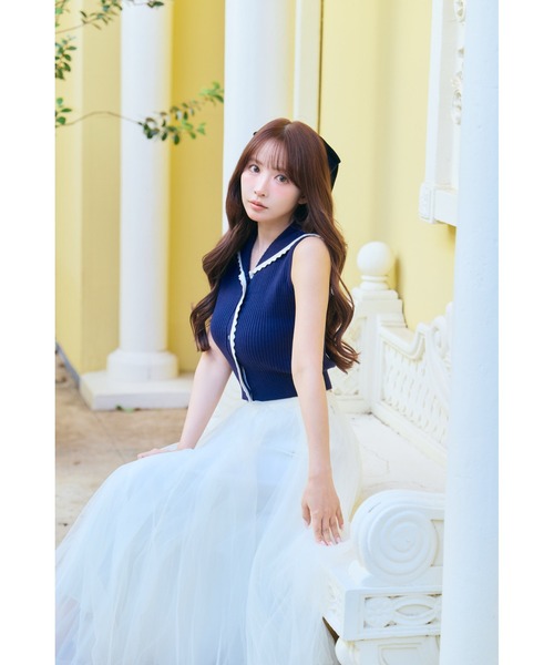 MISTREASS（ミストレアス）の「Sailor color knit tops（ニット/セーター・レディース・ネイビー/アイボリー・FREE）」の8枚目の写真