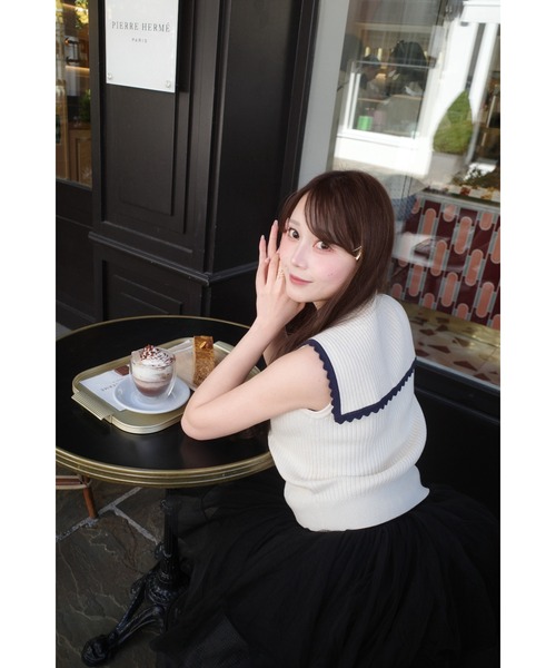 MISTREASS（ミストレアス）の「Sailor color knit tops（ニット/セーター・レディース・ネイビー/アイボリー・FREE）」の15枚目の写真