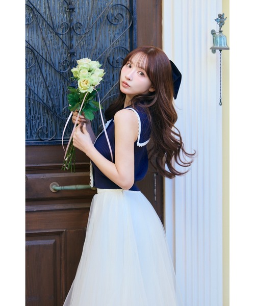 MISTREASS（ミストレアス）の「Sailor color knit tops（ニット/セーター・レディース・ネイビー/アイボリー・FREE）」の5枚目の写真