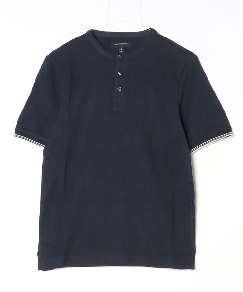 BANANA REPUBLIC FACTORY STORE(バナナリパブリック ファクトリーストア)の「BANANA REPUBLIC FACTORY STORE スタンダードフィット テクスチャード ティップド ヘンリーTシャツ(Tシャツ/カットソー・メンズ・アイボリー/ネイビー・XL/L/M/S)」の4枚目の写真