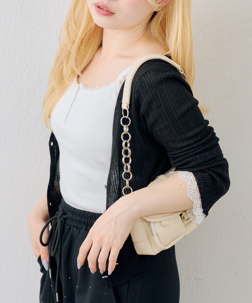 Another Branch olive des olive（アナザーブランチオリーブデオリーブ）の「ヘンリーレース付キャミ（キャミソール・レディース・ブラック/オフホワイト/その他11/ドット・FREE）」の7枚目の写真