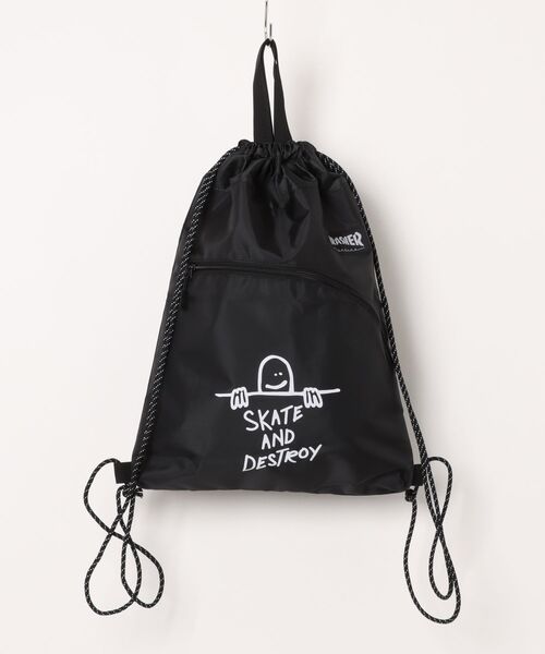 THRASHER(スラッシャー)の「THRASHER スラッシャー ナップサック 巾着バッグ(ST)(ショルダーバッグ・レディース・ブルー/ホワイト/ピンク・FREE)」の2枚目の写真