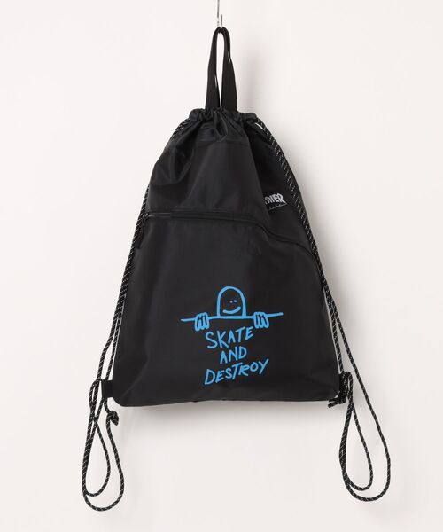 THRASHER(スラッシャー)の「THRASHER スラッシャー ナップサック 巾着バッグ(ST)(ショルダーバッグ・レディース・ブルー/ホワイト/ピンク・FREE)」の1枚目の写真
