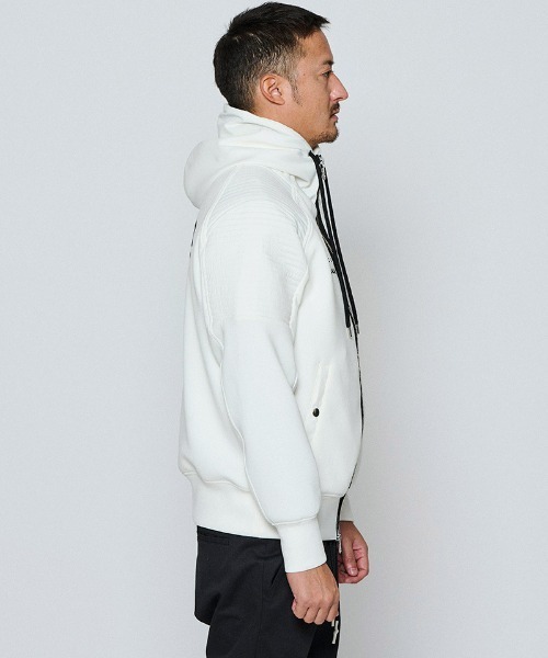 ACANTHUS(アカンサス)の「mpa4125-Double-knit Biker parka ジップアップバイカーパーカー(MA2652)(パーカー・メンズ・ブラック/グレー/ホワイト・XL/L/M/S)」の6枚目の写真