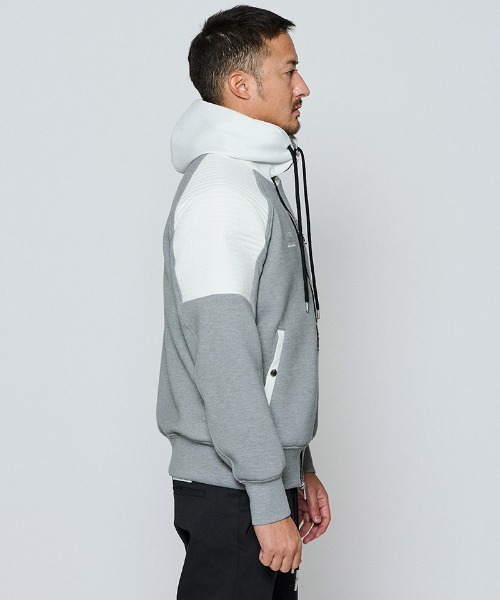 ACANTHUS(アカンサス)の「mpa4125-Double-knit Biker parka ジップアップバイカーパーカー(MA2652)(パーカー・メンズ・ブラック/グレー/ホワイト・XL/L/M/S)」の9枚目の写真