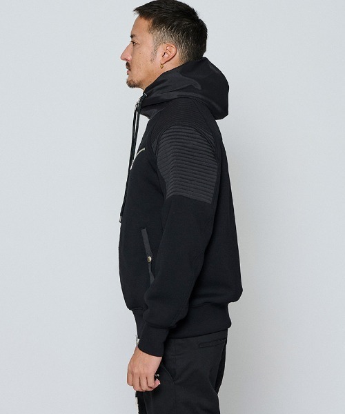 ACANTHUS(アカンサス)の「mpa4125-Double-knit Biker parka ジップアップバイカーパーカー(MA2652)(パーカー・メンズ・ブラック/グレー/ホワイト・XL/L/M/S)」の10枚目の写真