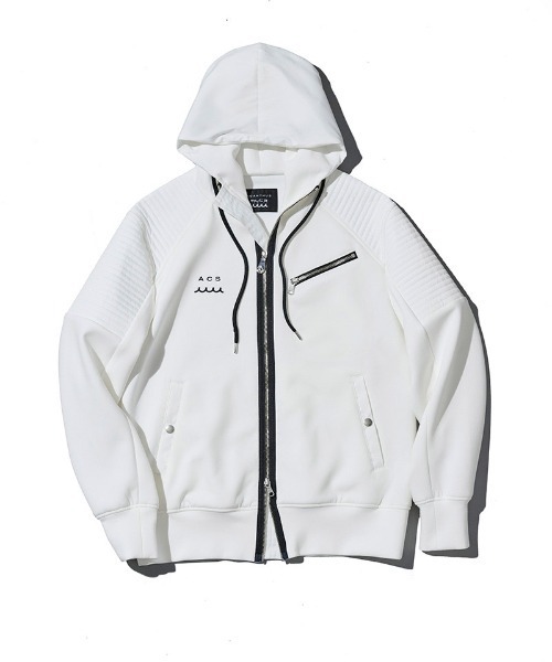 ACANTHUS(アカンサス)の「mpa4125-Double-knit Biker parka ジップアップバイカーパーカー(MA2652)(パーカー・メンズ・ブラック/グレー/ホワイト・XL/L/M/S)」の14枚目の写真