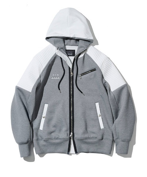 ACANTHUS(アカンサス)の「mpa4125-Double-knit Biker parka ジップアップバイカーパーカー(MA2652)(パーカー・メンズ・ブラック/グレー/ホワイト・XL/L/M/S)」の15枚目の写真