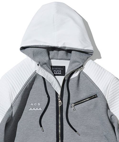 ACANTHUS(アカンサス)の「mpa4125-Double-knit Biker parka ジップアップバイカーパーカー(MA2652)(パーカー・メンズ・ブラック/グレー/ホワイト・XL/L/M/S)」の18枚目の写真