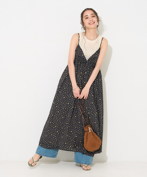 FREAK'S STORE(フリークスストア)の「インドボイル リボン 2wayキャミワンピース(ワンピース・レディース・レッド/その他2/オフホワイト/ブラック・フリ-)」の4枚目の写真