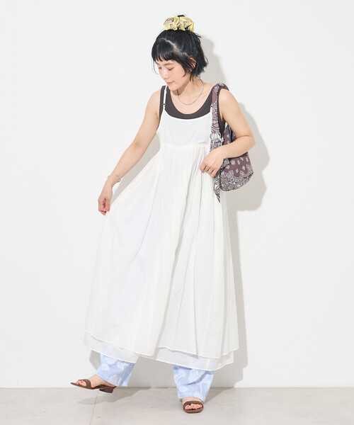 FREAK'S STORE(フリークスストア)の「インドボイル リボン 2wayキャミワンピース(ワンピース・レディース・レッド/その他2/オフホワイト/ブラック・フリ-)」の2枚目の写真