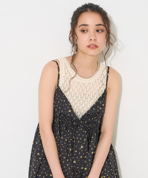 FREAK'S STORE(フリークスストア)の「インドボイル リボン 2wayキャミワンピース(ワンピース・レディース・レッド/その他2/オフホワイト/ブラック・フリ-)」の6枚目の写真