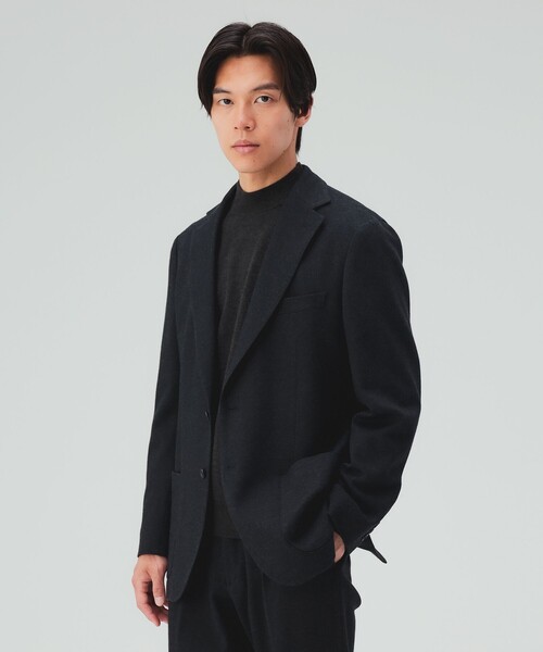 BEAMS HEART(ビームスハート)の「ウールジャージ ジャケット(セットアップ対応・ストレッチ)(テーラードジャケット・メンズ・ネイビー/チャコールグレー・X-LARGE/LARGE/MEDIUM/SMALL)」の2枚目の写真
