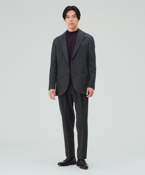 BEAMS HEART(ビームスハート)の「ウールジャージ ジャケット(セットアップ対応・ストレッチ)(テーラードジャケット・メンズ・ネイビー/チャコールグレー・X-LARGE/LARGE/MEDIUM/SMALL)」の3枚目の写真