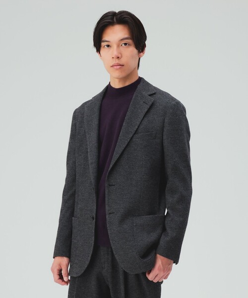 BEAMS HEART(ビームスハート)の「ウールジャージ ジャケット(セットアップ対応・ストレッチ)(テーラードジャケット・メンズ・ネイビー/チャコールグレー・X-LARGE/LARGE/MEDIUM/SMALL)」の6枚目の写真