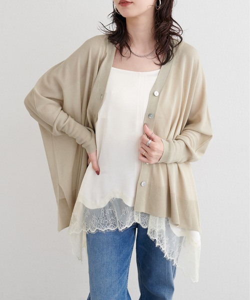 LARUTA(ラルータ)の「【LARUTA】ラメドルマンスリットニットカーディガン(カーディガン/ボレロ・レディース・オレンジ/ライトベージュ/ブラック/オフホワイト・FREE)」の17枚目の写真