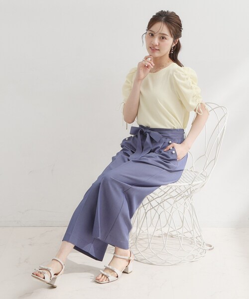 couture brooch(クチュールブローチ)の「【洗える】シャーリング チェックブラウス(シャツ/ブラウス・レディース・ライトイエロー系2/ブラック系1/キャメル・42/40/38/36)」の14枚目の写真