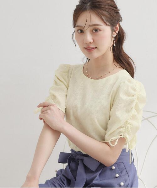 couture brooch(クチュールブローチ)の「【洗える】シャーリング チェックブラウス(シャツ/ブラウス・レディース・ライトイエロー系2/ブラック系1/キャメル・42/40/38/36)」の17枚目の写真