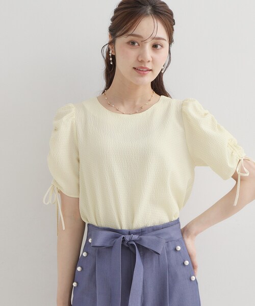 couture brooch(クチュールブローチ)の「【洗える】シャーリング チェックブラウス(シャツ/ブラウス・レディース・ライトイエロー系2/ブラック系1/キャメル・42/40/38/36)」の18枚目の写真