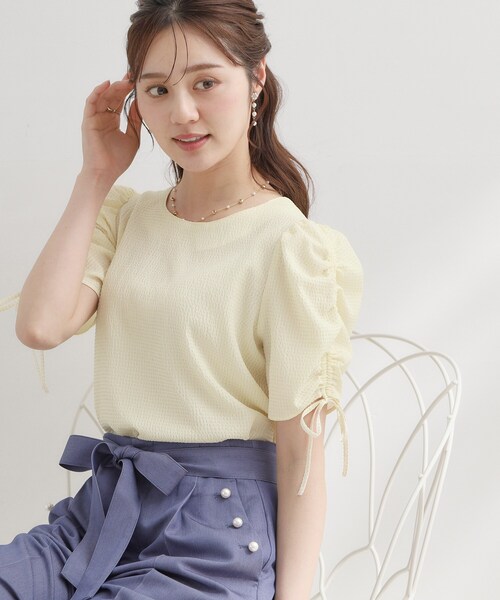 couture brooch(クチュールブローチ)の「【洗える】シャーリング チェックブラウス(シャツ/ブラウス・レディース・ライトイエロー系2/ブラック系1/キャメル・42/40/38/36)」の19枚目の写真