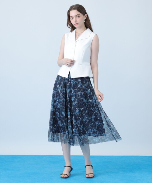ANAYI(アナイ)の「Moon Shell プリント消しプリーツ スカート(スカート・レディース・ピンク/ブルー・36/38/34)」の3枚目の写真