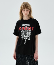 TSHIRT BIJOU BRUSH LOGO MARDI / Tシャツ ビジュー ブラッシュ ロゴ マルディ