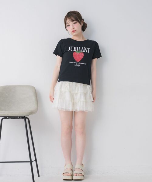 ems excite(エムズエキサイト)の「ストロベリープリントTシャツ(Tシャツ/カットソー・レディース・ホワイト/ピンク/ブラック・FREE)」の18枚目の写真
