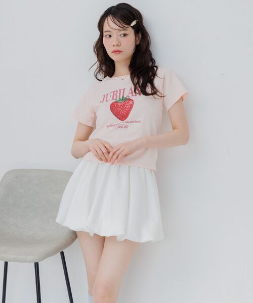 ems excite(エムズエキサイト)の「ストロベリープリントTシャツ(Tシャツ/カットソー・レディース・ホワイト/ピンク/ブラック・FREE)」の20枚目の写真
