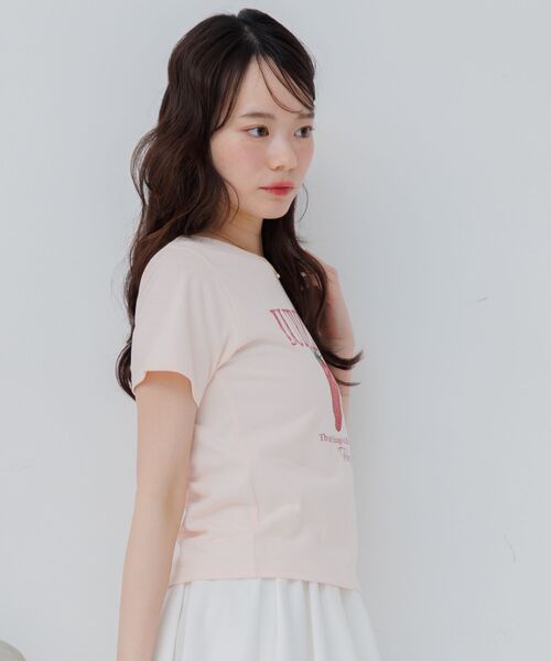 ems excite(エムズエキサイト)の「ストロベリープリントTシャツ(Tシャツ/カットソー・レディース・ホワイト/ピンク/ブラック・FREE)」の22枚目の写真