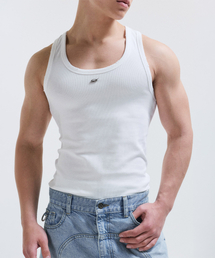 Ribbed sleeveless - white
