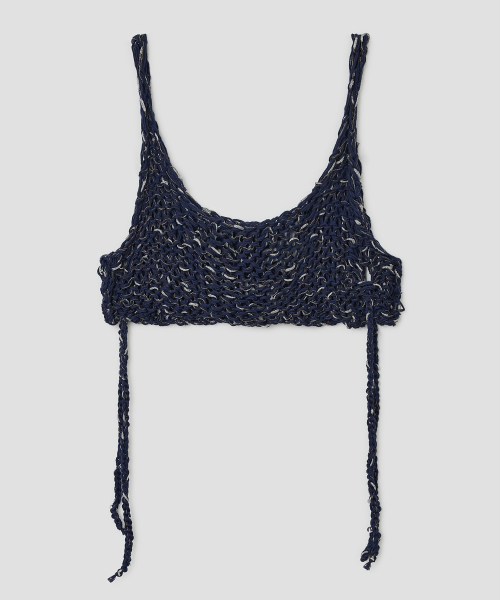 TYPESERVICE（タイプサービス）の「Beaded Strap Knit Top [Navy]（Tシャツ/カットソー・レディース・その他・FREE）」の3枚目の写真