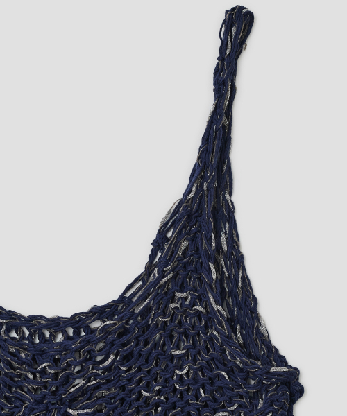 TYPESERVICE（タイプサービス）の「Beaded Strap Knit Top [Navy]（Tシャツ/カットソー・レディース・その他・FREE）」の4枚目の写真