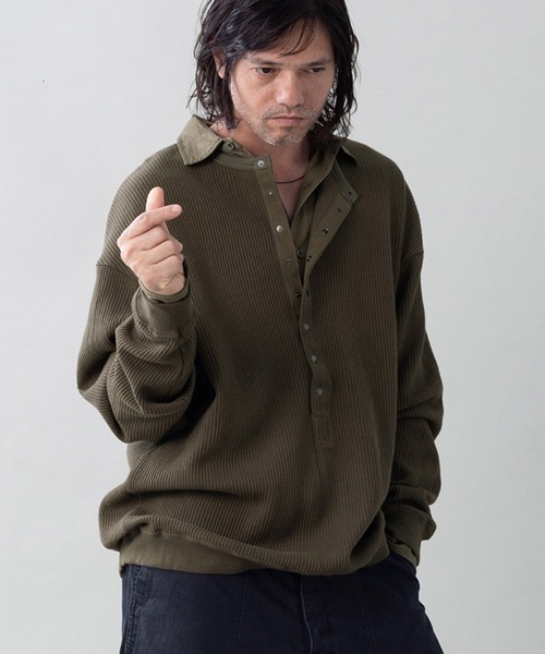 EGO TRIPPING（エゴトリッピング）の「mlt5724-Deepfront カットソー(666703)（Tシャツ/カットソー・メンズ・チャコール/ベージュ/ホワイト/ブラック・48/46）」の4枚目の写真