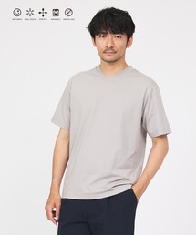 【SMART CLOSET/WEB限定】シルケット天竺 Vネック 半袖Tシャツ / 接触冷感 / 遮熱