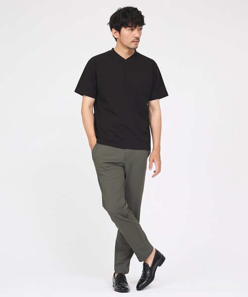 ABAHOUSE GRAY(アバハウスグレイ)の「【SMART CLOSET/WEB限定】シルケット天竺 Vネック 半袖Tシャツ / 接触冷感 / 遮熱(Tシャツ/カットソー・メンズ・ブラック/グレイッシュベージュ/ホワイト/ネイビー/グリーン・46/48/44/50)」の21枚目の写真