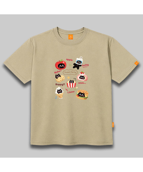 LLAMO(エラモ)の「スイートパーティ 半袖Tシャツ 男女共用 ビッグサイズ(Tシャツ/カットソー・メンズ・グレー/カーキ/ベージュ/ホワイト・SMALL/MEDIUM/LARGE/X-LARGE/2XL/4XL/3XL)」の3枚目の写真