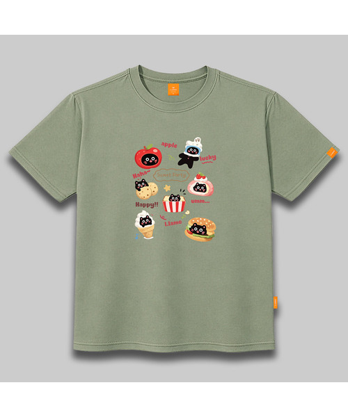 LLAMO(エラモ)の「スイートパーティ 半袖Tシャツ 男女共用 ビッグサイズ(Tシャツ/カットソー・メンズ・グレー/カーキ/ベージュ/ホワイト・SMALL/MEDIUM/LARGE/X-LARGE/2XL/4XL/3XL)」の4枚目の写真