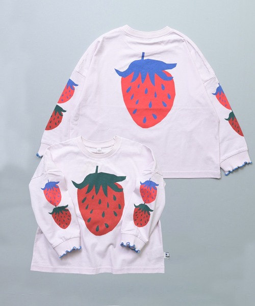 MARKEY'S(マーキーズ)の「袖リブビッグ長袖Tシャツ(Tシャツ/カットソー・キッズ・ブラウン/イエロー/クリーム/ライトピンク・150/90/100/110/80/140/130/120)」の9枚目の写真