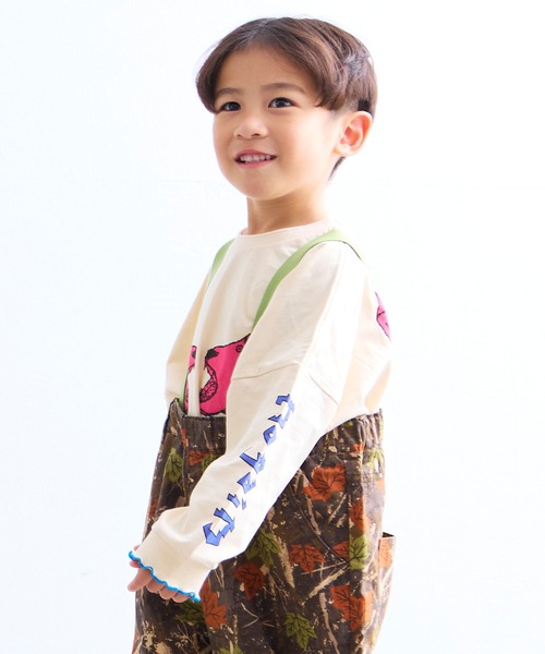 MARKEY'S(マーキーズ)の「袖リブビッグ長袖Tシャツ(Tシャツ/カットソー・キッズ・ブラウン/イエロー/クリーム/ライトピンク・150/90/100/110/80/140/130/120)」の5枚目の写真