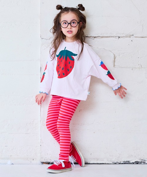 MARKEY'S(マーキーズ)の「袖リブビッグ長袖Tシャツ(Tシャツ/カットソー・キッズ・ブラウン/イエロー/クリーム/ライトピンク・150/90/100/110/80/140/130/120)」の12枚目の写真