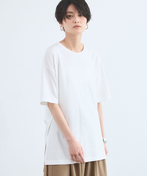 BARNYARDSTORM(バンヤードストーム)の「BARNYARDSTORM / バックタックBIG T / マシンウォッシャブル(Tシャツ/カットソー・レディース・チャコールグレー/ホワイト/ブラウン・FREE)」の2枚目の写真
