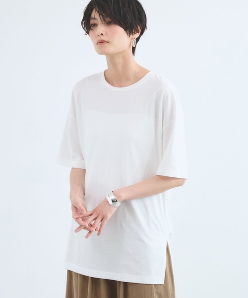 BARNYARDSTORM(バンヤードストーム)の「BARNYARDSTORM / バックタックBIG T / マシンウォッシャブル(Tシャツ/カットソー・レディース・チャコールグレー/ホワイト/ブラウン・FREE)」の4枚目の写真