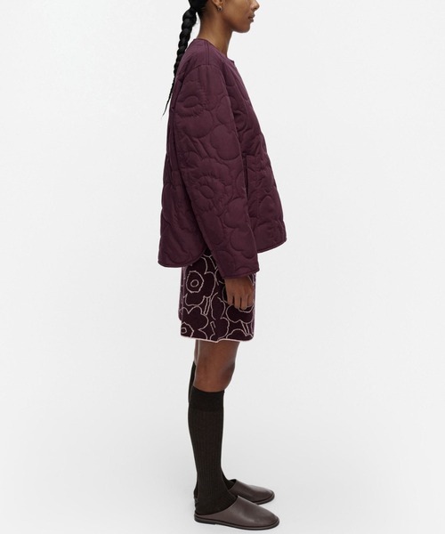 marimekko(マリメッコ)の「【バナー掲載特典付】Kapseli Piirto Unikko / coat(ノーカラーコート・レディース・プラム・XX-SMALL/LARGE/MEDIUM/SMALL/X-SMALL)」の6枚目の写真